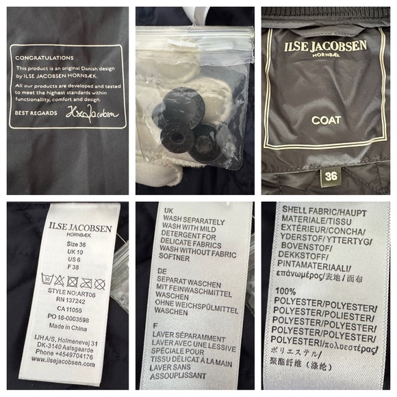 •NEW•ILSE JACOBSEN HORNBAEK Long Quilted Jacket - Picture 8 of 14